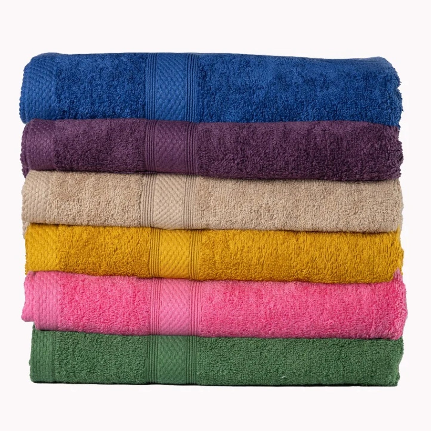 Vibrant 6-Piece Multi-Color Bath Towel Set | 70x140cm | 550 GSM 100% Cotton